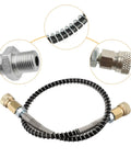 Bad Ass High Pressure Stainless Steel Air Hose Line M10x1 Male To Male With Awesome Coiled Spring Design For Tough Jobs Like Tank Inflation Rated Crazy Good At 4500 Psi Reliable Leak Proof Performance For Any Job Site, 50cm coil, brass fittings