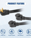 No Nonsense Heavy Duty 50 Amp Nema 6-50 Welder Splitter Adapter Cable Featuring Bombproof 6 Awg Copper Wire Extension Cord dual outlet y shape plug.