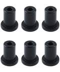 Six Piece Sliding Barn Door Wall Track Spacers Hardware Connector Set made from hardened carbon steel with POM coating, black finish.
