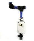 Solid 7 Piece Air Line Fitting Kit 1 2 Inch Push To Connect Pneumatic Outlet Block featuring a shutoff valve and couplers.
