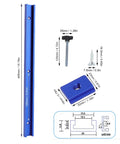 Heavy Duty T Slot Track Kit 15.7 Inch Aluminum Rails With Predrilled Holes M8 Sliders Bolts And 12 Screws DIY Friendly diagram