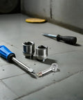 Built Right 40 Piece Drawer Connector Hardware Kit With Pre Inserted Bolts And Nuts Pro Grade alloy tools on concrete floor.
