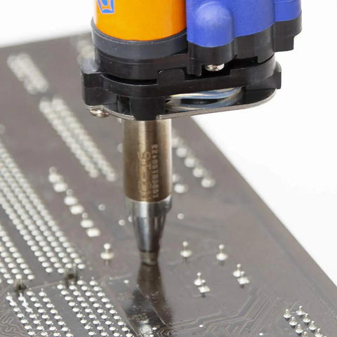 N3 Series 2.3mm Desoldering Nozzle For FM-2024 Desoldering Tool With Built In Heater in action on circuit board