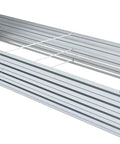 Two Pack 6x3x1 Foot Galvanized Raised Garden Bed Kit For Outdoor Veggies, Bottomless Rectangular Metal Planter Box With Sturdy Support Rods And Tool Free Assembly, Silver, showing sleek design and support rods.