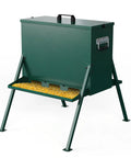 Rock Solid Heavy Duty Deer Feeder Delivering Ninety To One Hundred Ten Pound Capacity And Eighteen Gallon Storage with feed access.