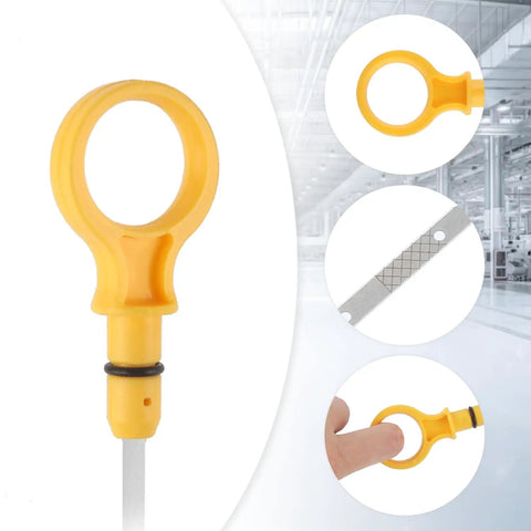 Professional Double Hole Engine Oil Dipstick Replacement OEM CJ5Z6750A shown with measuring hole and handle details