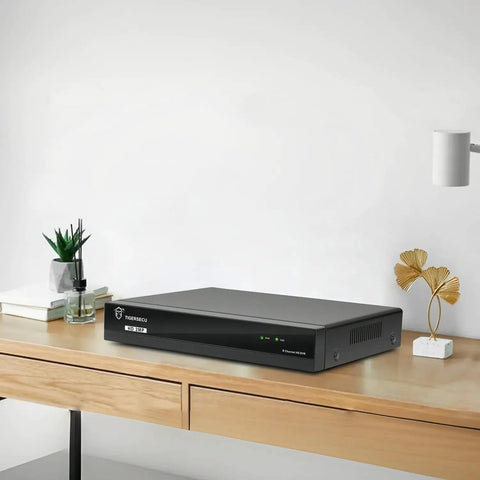 8 Channel 1080P Hybrid DVR Security Recorder With 2TB Hard Drive, Plug And Play With 2MP And 5MP TVI AHD CVI CVBS RS485 PTZ And IP Cameras on desk
