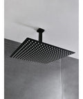 Shower System 16 Inch Square Bathroom Rain Mixer Shower Combo Set - matte black ceiling mounted rain showerhead