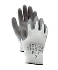 Atlas Thermal Fit Knit Glove With Rubber Coating Gray Large Pack Of 12 Men's X Large Seamless Poly Cotton Liner And Textured Palm