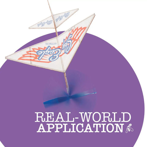 Hands On Model Airplane STEM Kit For Teens 13 Plus Rubber Band Powered Planes Build Cover And Fly Educational Projects Great For Classrooms And After School STEM Programs Bulk Pack Of 30 Kits rubber band model airplane with printed paper wing cover and propeller
