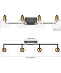 Upgrade Your Bathroom Vanity With Industrial Four Light Fixture In Vintage Black And Brass Finish With Clear Glass Globes