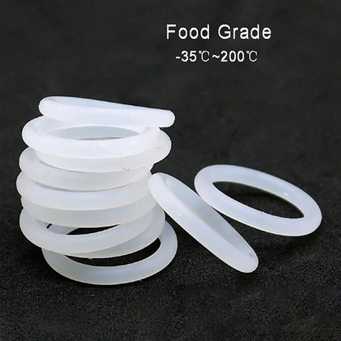 10 Piece Silicone O Ring Seal Kit White 2mm 2.4mm 3mm 4mm Thick Assorted O Ring Sizes For Pipelines Industrial Equipment Food Processing And Automotive Seals, food grade