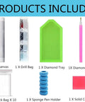 Contents of Dope Animal And Flower 5D Diamond Painting Kit For Adults Beginners Full Drill DIY Diamond Art 13.8 X 13.8 Inch.