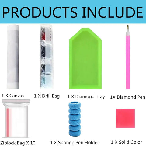 Contents of Dope Animal And Flower 5D Diamond Painting Kit For Adults Beginners Full Drill DIY Diamond Art 13.8 X 13.8 Inch.