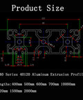 Technical diagram of 40120 T Slot Aluminum Extrusion Profile Black 600mm By 2, showing dimensions and angles.