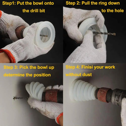 Rubber Scalable Dust Cover For Electric Hammer Drill and Impact Drill Ash Bowl Dustproof Shield installation steps