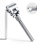 New Gen Pro Grade Door Hinge Adjustment Tool for Sagging, Sticking, and Misaligned Doors, close view of stainless steel hinge gap wrench