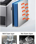 Portable Countertop Ice Maker With Lcd Display And Rapid Crushed Ice Settings cutaway view showing high-density foam and stainless steel.
