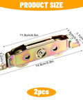 Heavy-Duty Sliding Glass Door Rollers Kit With Ball Bearings showing zinc-plated iron construction and dimensions, 2 pack