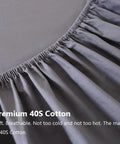 Close-up of Grounding Fitted Sheets With 25 Percent Silver Infused Fiber And Cotton showing elastic edge, soft 40S cotton material