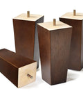 6 Inch Wood Sofa Legs Set Of 4 Pyramid Style Replacement Feet For Couch Chair And Recliner Brown Mid Century Modern Look Durable Sturdy Build With Easy Install And Universal Fit For Low Furniture Renovation