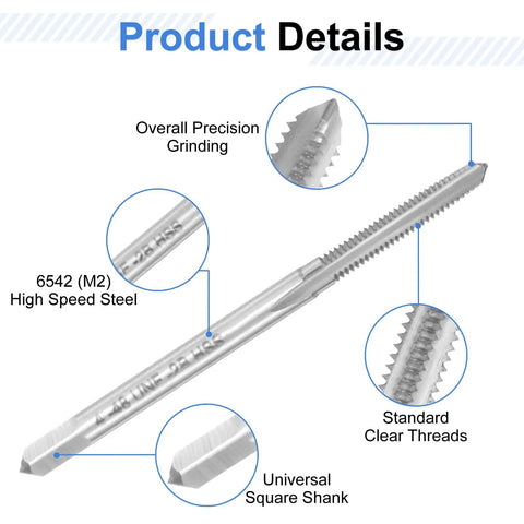 Top Shelf High Speed Steel Hand Tap Set Featuring Taper Plug And Bottoming Styles For Size Four To Forty Eight Unf Threads and detailed features.