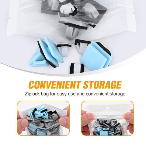 Heavy Duty Nylon Molding Retainer Clip Kit With Gasket Sealant For Fender And Rocker Panel Fasteners Auto Body Trim Hardware Replacement Parts For Hyundai Kia Rides in ziplock storage bag.