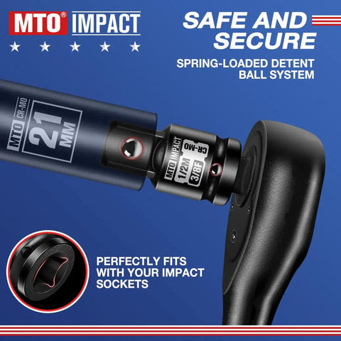 Two Piece 3/8 Inch Female To 1/2 Inch Male Impact Socket Adapter Set For Heavy Duty Wrench Transfers And Garage Grinds Boss Grade Chrome Moly Steel Toughness For Real Pros And Weekend Warriors Seeking No Sweat Torque Transfer with spring-loaded detent ball system.