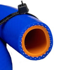 ZIMFLEX blue silicone heater hose with orange inner bore, 1-in ID (close-up)