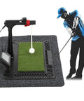 Indoor Golf Swing Trainer With Digital Screen Practice Mat For Realistic Swing Rhythm And Tempo, Portable Hitting Mat
