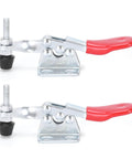 Horizontal Toggle Clamps Set With 66 Lb Holding Capacity And Rubber Pressure Tip For Woodworking Jigs And Fixtures Welding Drill Press And Crosscut Sled Projects Rock Solid Heavy Duty Clamp System.
