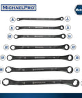 8 metric wrenches from 18 Piece Bolt Extractor Wrench And Socket Set For Tackling Tough Bolts With 45 Degree Offset Wrenches