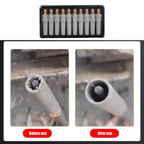 10Pcs Welding Torch Tips Set Pro Grade Copper Tips 0.8/1.0/1.2mm M6x40mm High Conductivity Nozzles before and after use comparison