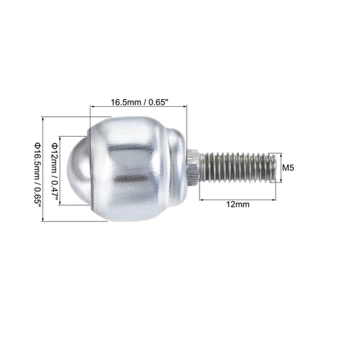 Bolt-Fixing 12mm Ball Transfer Bearing Unit 360 Degree Rotation Carbon Steel Built Tough Handles Up To 17 Lbs Per Wheel Set Of 4