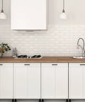 Modern kitchen with 30 Pack Three And A Half Inch Square Cabinet Handles Matte Black Pulls For Kitchen Cabinets and Drawers installed.
