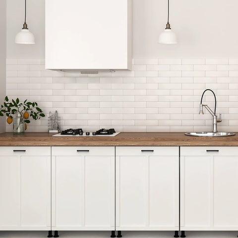 Modern kitchen with 30 Pack Three And A Half Inch Square Cabinet Handles Matte Black Pulls For Kitchen Cabinets and Drawers installed.