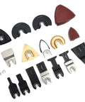 Wood Oscillating Multitool Blade Kit All-In-One 88 Piece Set for wood and plastic cutting with various blades and sandpapers.