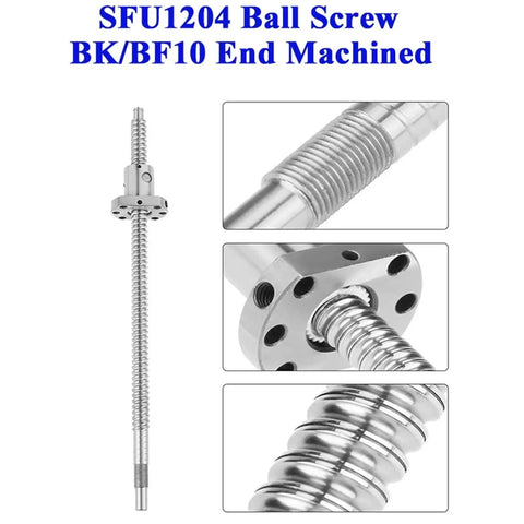 12mm Ball Screw Linear Actuator Kit With Nut For BK BF10 Rails, Machined 450mm Roller Screw, Beefy CNC And DIY Precision For Smooth, Rock Solid Motion, SFU1204 ball screw with nut