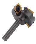 Heavy Duty Slab Flattening Router Bit With 4 Inch Shank And Cutting Diameter for Woodworking CNC Inserts, showing carbide cutting edges.