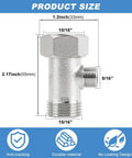 Slick Heavy Duty Three Way T Adapter Bidet Splitter And Toilet Faucet Converter dimensions showing 1.3in, 2.17in, and 9/16in sizes.