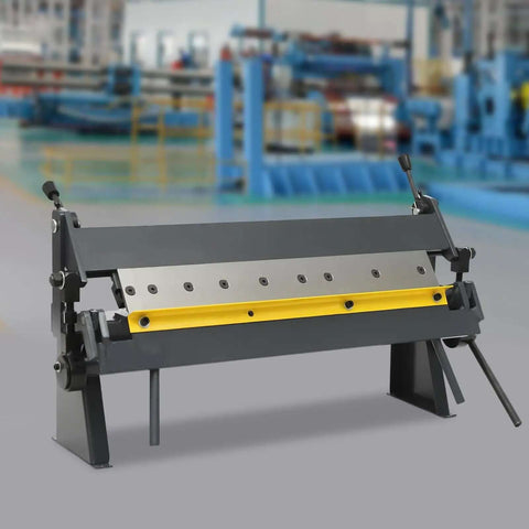 Garage Ready Sheet Metal Brake for home shop floor model with handles, heavy-duty steel, visible removable fingers, 20 gauge capacity.