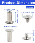 Rock Solid Chicago Binding Screws dimensions showing M4 x 12mm nickel plated carbon steel details and measurements.