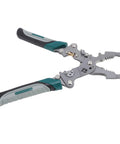 Solid Real Deal 16 In 1 Foldable Wire Stripper And Multifunctional Pliers with gripped handles and multiple functions for quick wiring tasks.