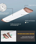 Two Foot LED Flush Mount Kitchen Light Set 20W 2400 Lumen Neutral White 4000K Bronze ceiling fixture with metal housing