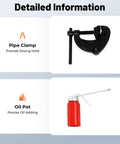 Heavy Duty Electric Pipe Threader Kit With Six Dies And Sturdy Toolbox, Handheld Ratchet For Galvanized Iron Steel Pipes, Auto Feed Design Prevents Overheating, Pipe Clamp and Oil Pot