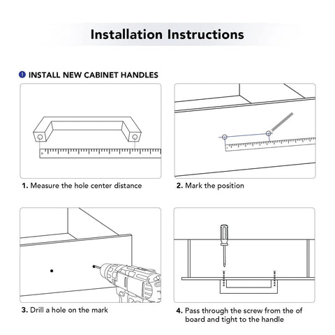 Installation guide for 25 Pack 4 Inch Gold Cabinet Pulls Brushed Brass Square Hardware For Kitchen Cabinets And Drawers 102mm Center To Center