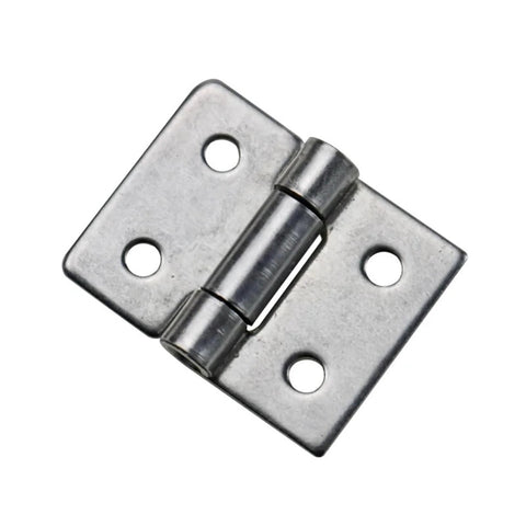 Stainless steel damping torque hinge for electrical cabinet; front view, mounting plate, four holes, Amazon, 1 piece