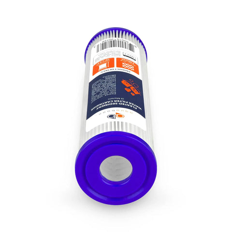 5 Micron Pleated Sediment Filter Cartridge For Whole House Well Water, 10x2.5 Inch Replacement Filter, 6 Pack, detailed view