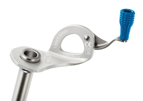 Laser Speed Ice Screw With Integrated Crank, Lightweight Steel Ice Climbing Screw, 21 Cm For Fast Confident Starts In Brittle To Dense Ice, Tri Tooth Drill Tip For Quick Bite And Penetration close-up