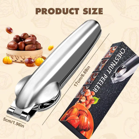 Premium Stainless Steel Nutcracker Built For Chestnuts Walnuts And Pecans Sturdy Handheld Clip Tool That Shells Tough Nuts With Zero Sweat Or Mess In Seconds